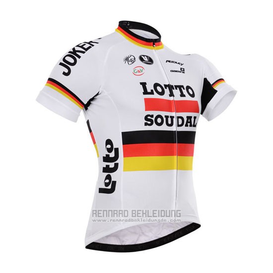 2015 Fahrradbekleidung Lotto Soudal Champion Deutschland Trikot Kurzarm und Tragerhose - zum Schließen ins Bild klicken